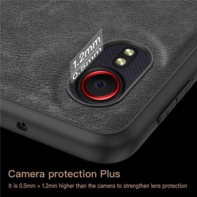 „Kalangshi“ Smooth Samsung Galaxy Xcover 5 чёрный кожаный чехол | Vacins.lv