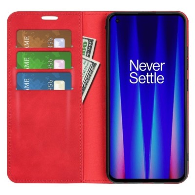 OnePlus Nord CE 2 "Retro" sērijas sarkans atvērams maciņš, maks | Vacins.lv
