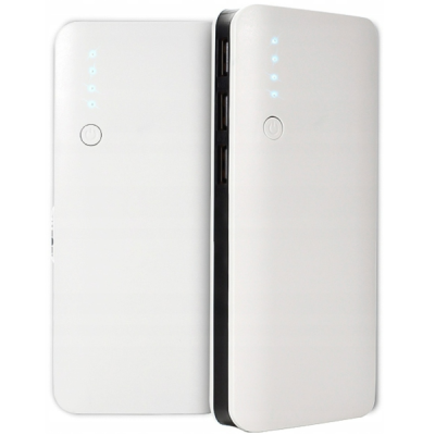PowerBank Slim ārējais akumulators - balts (20000 mAh). Power bank - balts / Vacins.lv