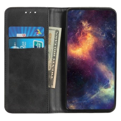 Huawei Honor 400 "Split" чёрный кожаный чехол-книжка | Vacins.lv