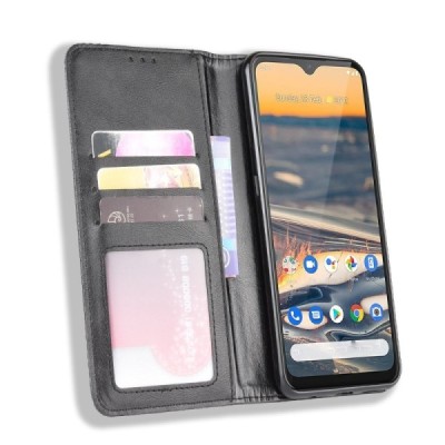 Nokia 5.3 Vintage melns ādas atvērams maciņš ar magnetu | Vacins.lv