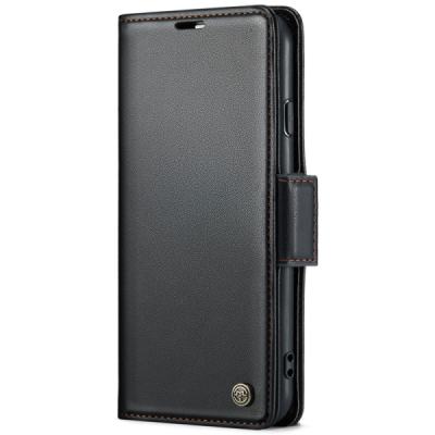 Apple iPhone 7 (iPhone 8) CaseMe Leather atvēramais ādas maciņš (maks)  - melns | Vacins.lv