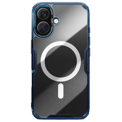 Apple iPhone 16 "Nillkin" Nature TPU Pro Magnetic MagSafe dzidrs / zils, caurspīdīgs cieta silikona apvalks | vacins.lv
