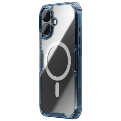 Apple iPhone 16 "Nillkin" Nature TPU Pro Magnetic MagSafe dzidrs / zils, caurspīdīgs cieta silikona apvalks | vacins.lv