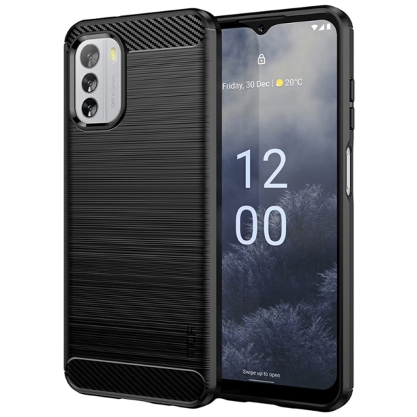 „Mofi“ Carbon cieta silikona (TPU) apvalks - melns (Nokia G60)