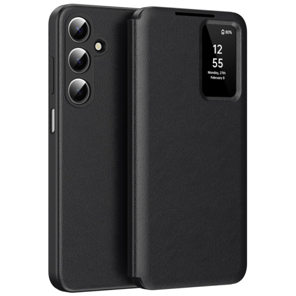 Чехол-книжка "Qing" Smart View Solid - черный (Galaxy A17 / A26)