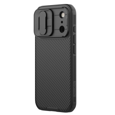Apple iPhone 17 Pro "Nillkin" CamShield Pro чёрный чехол с защитной крышкой для камеры | Vacins.lv