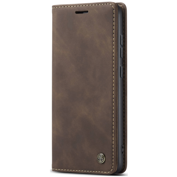 Кожиный чехол-книжка "CaseMe" Retro - коричневый (Galaxy S25 FE)