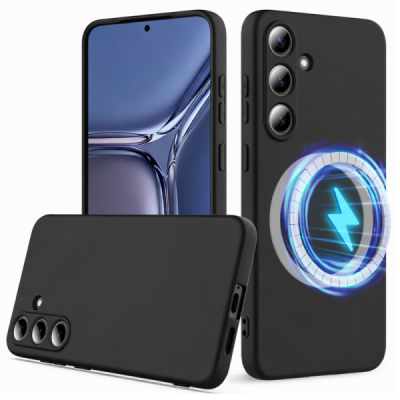 Samsung Galaxy S25 FE "Shell" MagSafe твердый силиконовый (TPU) чёрный чехол | Vacins.lv