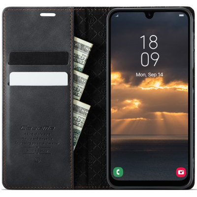 Samsung Galaxy A16 CaseMe Retro Skin открываемый, Чёрного цвета, кожаный чехол – книжка | Vacins.lv