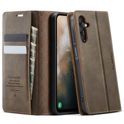 Samsung Galaxy A16 CaseMe Retro Skin открываемый, коричневый цвета, кожаный чехол – книжка | Vacins.lv