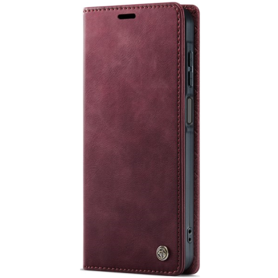 Samsung Galaxy A16 CaseMe Retro Skin открываемый, бордовый цвета, кожаный чехол – книжка | Vacins.lv