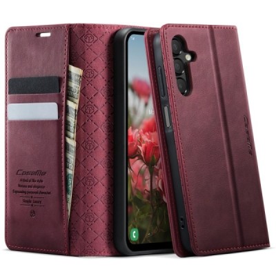 Samsung Galaxy A16 CaseMe Retro Skin открываемый, бордовый цвета, кожаный чехол – книжка | Vacins.lv
