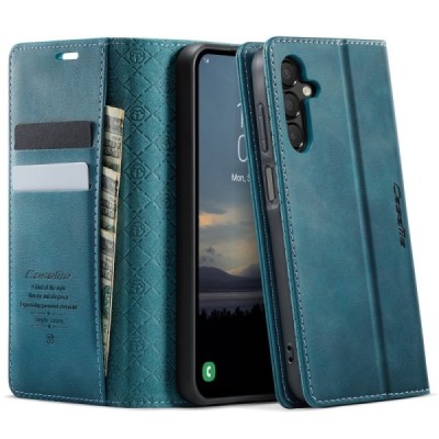 Samsung Galaxy A16 CaseMe Retro Skin открываемый, зелёный цвета, кожаный чехол – книжка | Vacins.lv