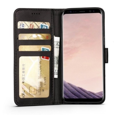 Samsung Galaxy S8 LC IMEEKE atvēramais melns maciņš - maks | Vacins.lv