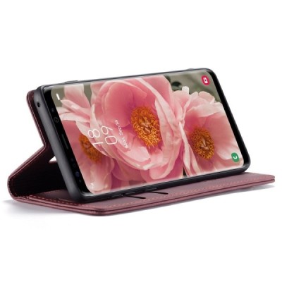 Samsung Galaxy S8 CaseMe Retro открываемый, бордовый, кожаный чехол – книжка | Vacins.lv