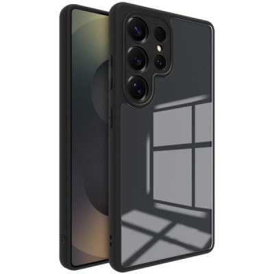 Samsung Galaxy S25 Ultra "Imak" cieta silikona (TPU) dzidrs (apmāles melnā) apvalks | vacins.lv