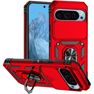 Google Pixel 10 Pro / 10 / 9 Pro / 9 "Kickstand" pastiprinātas aizsardzības sarkans apvalks | Vacins.lv