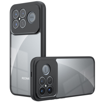 Xiaomi Poco F8 Ultra "Mofan" caurspīdīgs cieta silikona (TPU) apvalks - melns | vacins.lv
