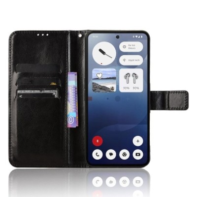 Nothing Phone 3a Binfen открываемый черный кожаный чехол - книжка | Vacins.lv