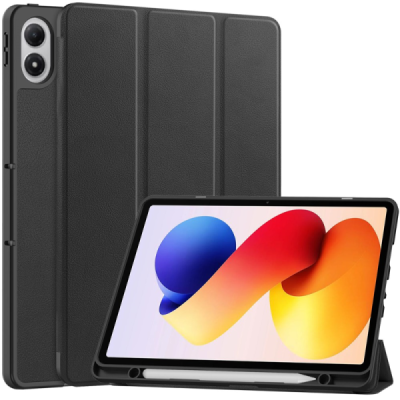 Xiaomi Redmi Pad 2 Pro atvēramais melns maciņš - maks ar vietu, kur ielikt stylus | Vacins.lv