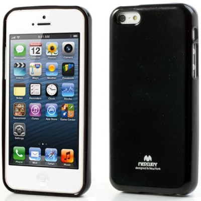 Apple iPhone 5C Mercury Color melns cieta silikona (TPU) futrālis / Vacins.lv
