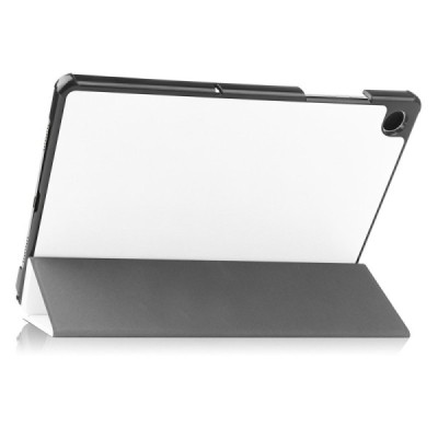 Samsung Galaxy Tab A11+ / A9+ „Saige" белый йкожаный чехол-книжка (складной) | Vacins.lv
