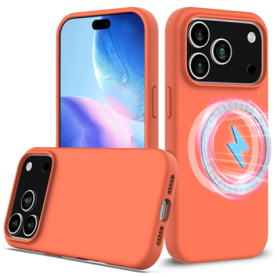 Apple iPhone 17 Pro "Shell" MagSafe cieta silikona (TPU) oranžs apvalks | vacins.lv