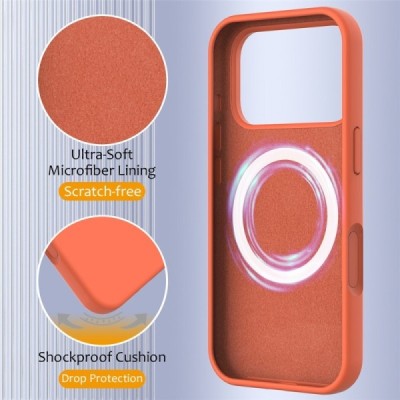 Apple iPhone 17 Pro "Shell" MagSafe твердый силиконовый (TPU) оранжевый чехол | Vacins.lv