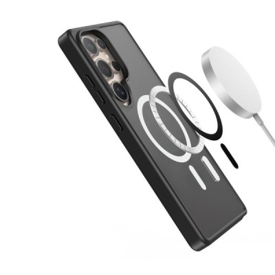 Samsung Galaxy S25 Ultra "DUX DUCIS" Yind MagSafe matēts cieta silikona (TPU) apvalks - melns | vacins.lv