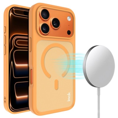 "IMAK" MagSafe matēts cieta silikona (TPU) apvalks - oranžs (iPhone 17 Pro Max)