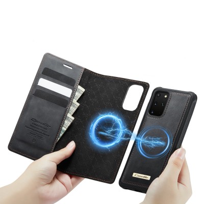 „CaseMe“ MagSafe Leather прочный чехол-книжка 2-в-1 - чёрный (Galaxy S20+)