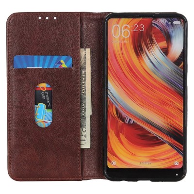 Солидный чехол-книжка "Binfen" - коричневый (Galaxy S25 Ultra)