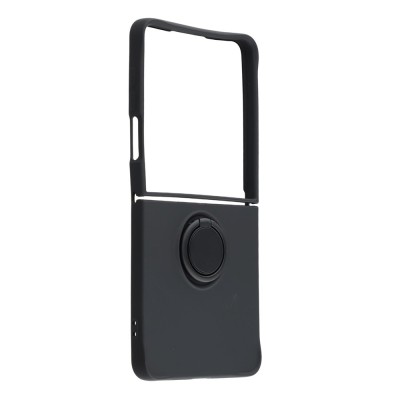 "Dechen" Ring Kickstand твердый силиконовый (TPU) чехол - черный (Galaxy Flip7)