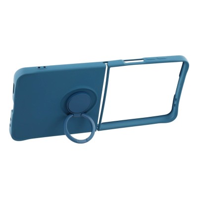 "Dechen" Ring Kickstand cieta silikona (TPU) apvalks - tumši zils (Galaxy Flip7)