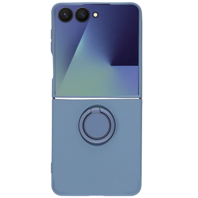 "Dechen" Ring Kickstand твердый силиконовый (TPU) чехол - синий (Galaxy Flip7)