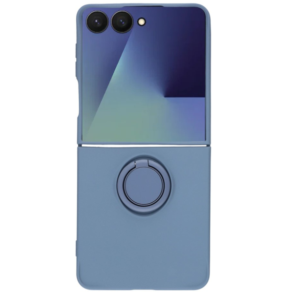 "Dechen" Ring Kickstand твердый силиконовый (TPU) чехол - синий (Galaxy Flip7)