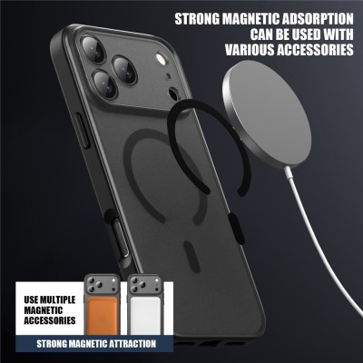 "IPAKY" Matt MagSafe чехол - прозрачный/синий (iPhone 17 Pro)