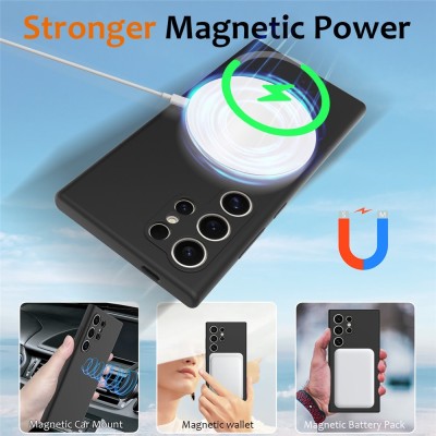 "Shell" MagSafe твердый силиконовый (TPU) чехол - чёрный (Galaxy S24 Ultra)