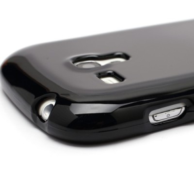 Samsung Galaxy S3 mini (i8190) Mercury melns cieta silikona (TPU) apvalks / vacins.lv