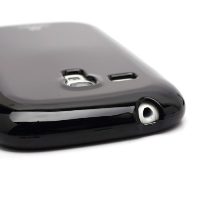 Samsung Galaxy S3 mini (i8190) Mercury melns cieta silikona (TPU) apvalks / vacins.lv