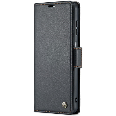 Кожиный чехол-книжка "CaseMe" Leather - чёрный (Galaxy S20+)