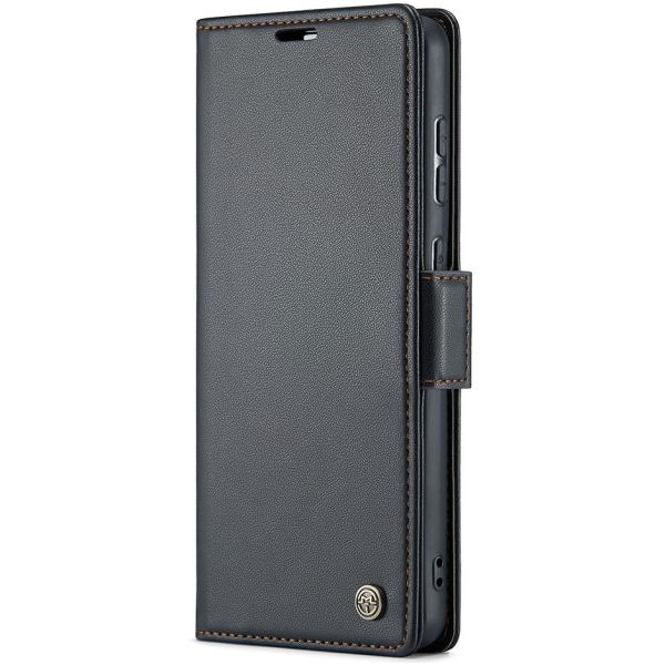 Кожиный чехол-книжка "CaseMe" Leather - чёрный (Galaxy S20+)