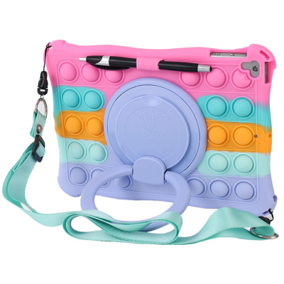 „Popit“ Bubble Kickstand мягкий силиконовый (TPU) чехол - розовый (iPad Air / iPad Air 2 / iPad 9.7" 2017 / iPad 9.7" 2018)