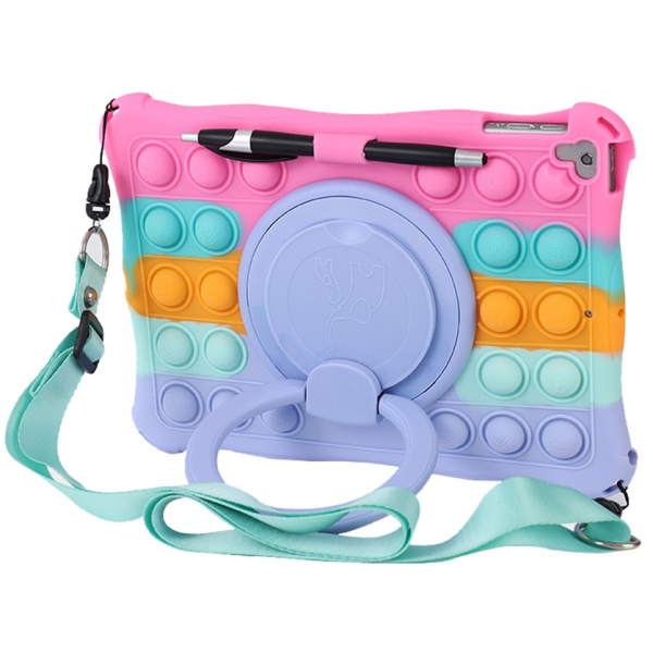 „Popit“ Bubble Kickstand мягкий силиконовый (TPU) чехол - розовый (iPad Air / iPad Air 2 / iPad 9.7" 2017 / iPad 9.7" 2018)