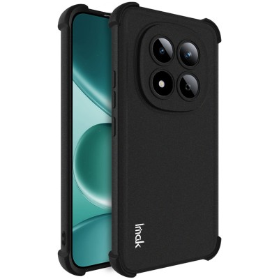 "Imak" pastiprinātas aizsardzības Airbag cieta silikona matēta (TPU) apvalks - melns (Redmi Note 15 Pro 5G)