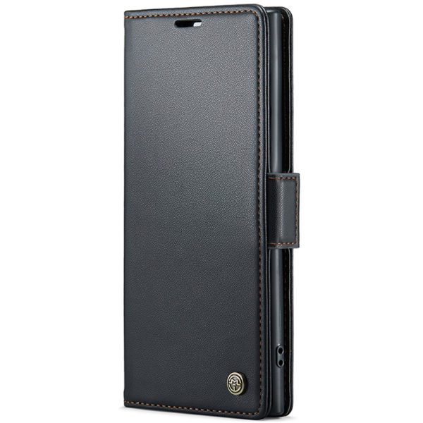 Кожиный чехол-книжка "CaseMe" Leather - чёрный (Galaxy Note 10+)