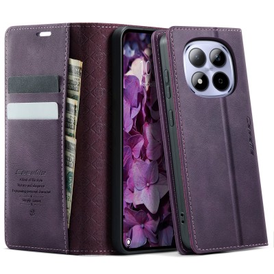 Кожиный чехол-книжка "CaseMe" Retro Skin - фиолетовый (Redmi Note 15 Pro 5G)