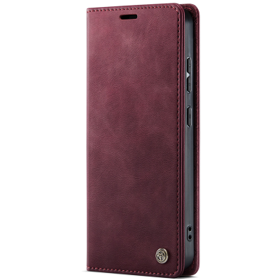 Кожиный чехол-книжка "CaseMe" Retro Skin - бордовый (Redmi Note 15 Pro 5G)