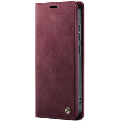 Кожиный чехол-книжка "CaseMe" Retro Skin - бордовый (Poco M8 Pro / Redmi Note 15 Pro+)